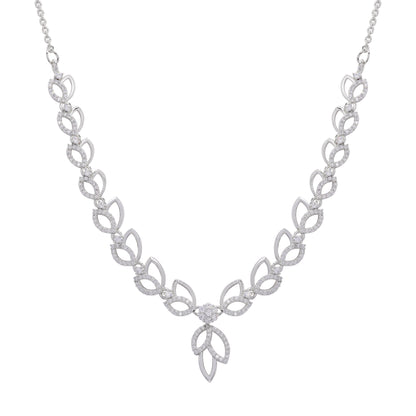Leaflet Silver Necklace Set