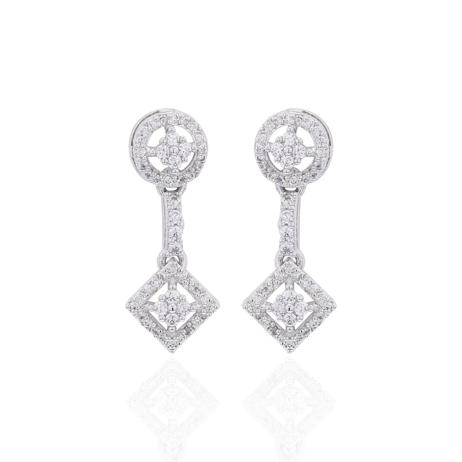 Geo Charm Silver Necklace Set