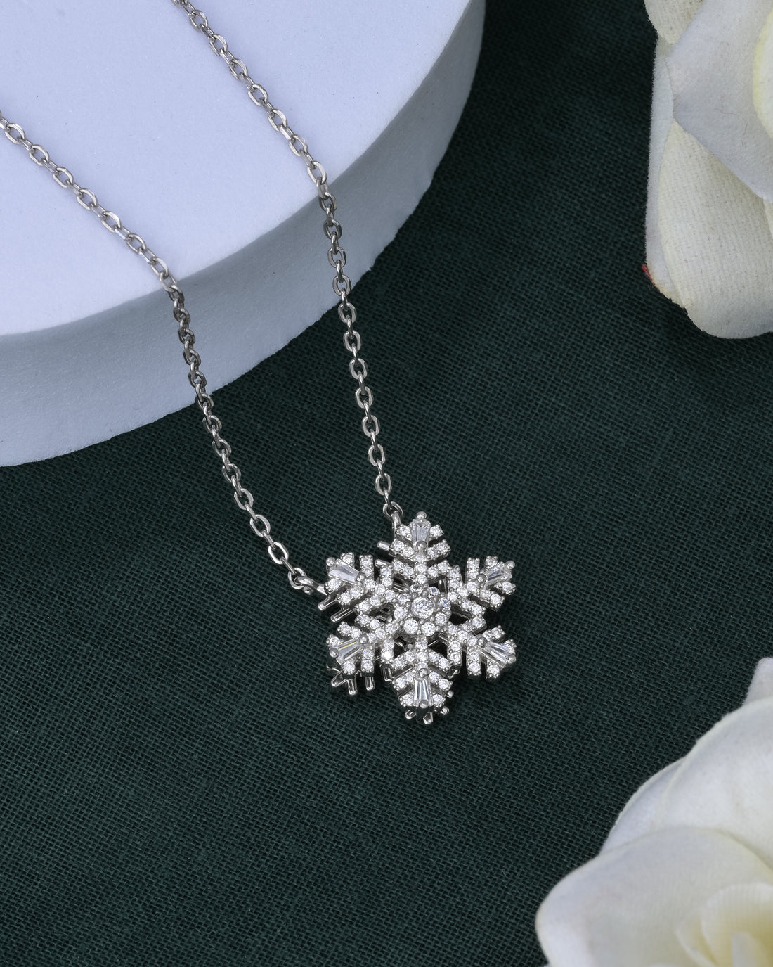 Rotating Snowflake Silver Pendant