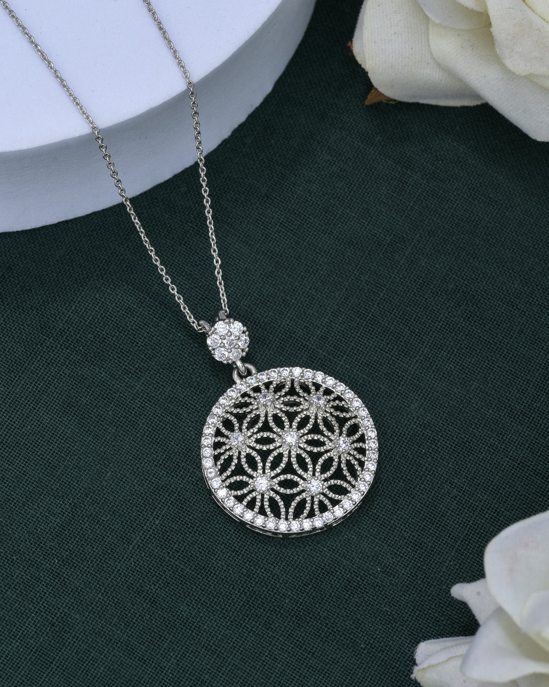 Aurora Mesh Silver Pendant