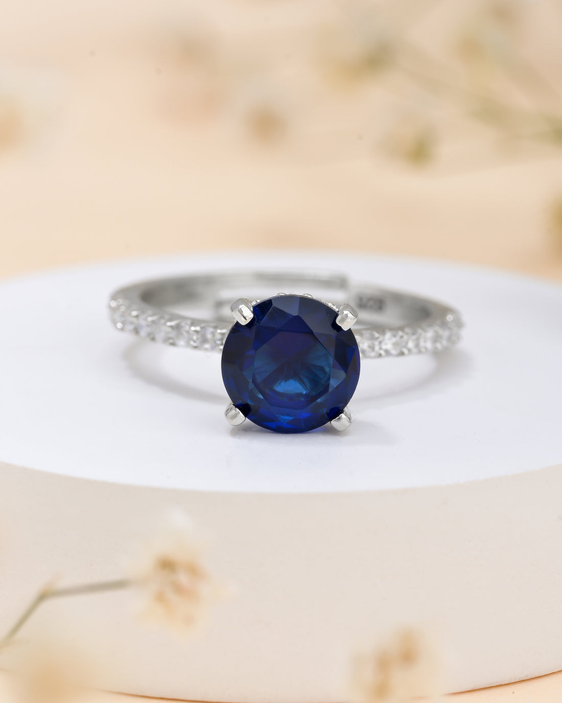 Blue Sparkle Silver Ring