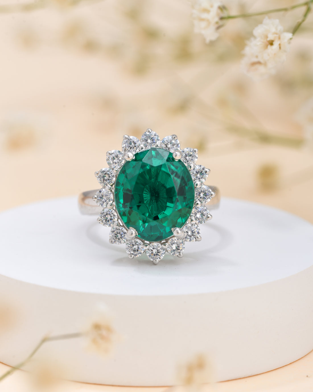 Emerald Grace Silver Ring