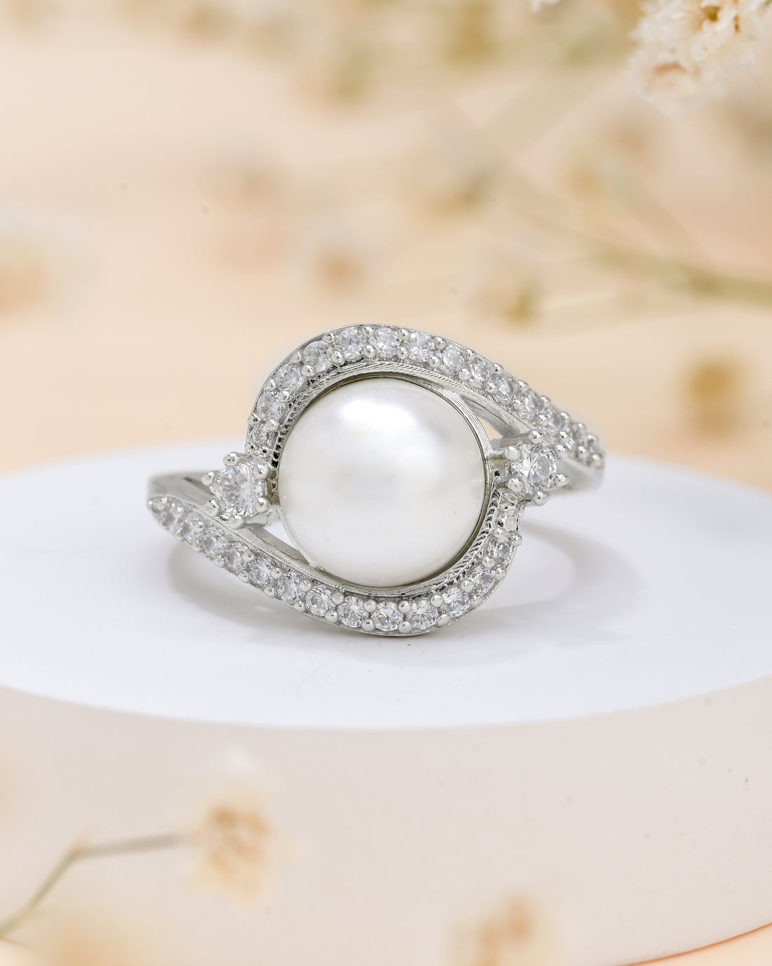 Pearl Swirl Silver Ring