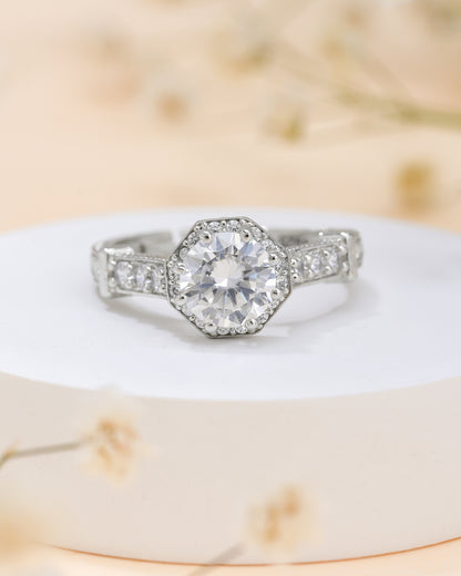 Vintage Solitaire Silver Ring