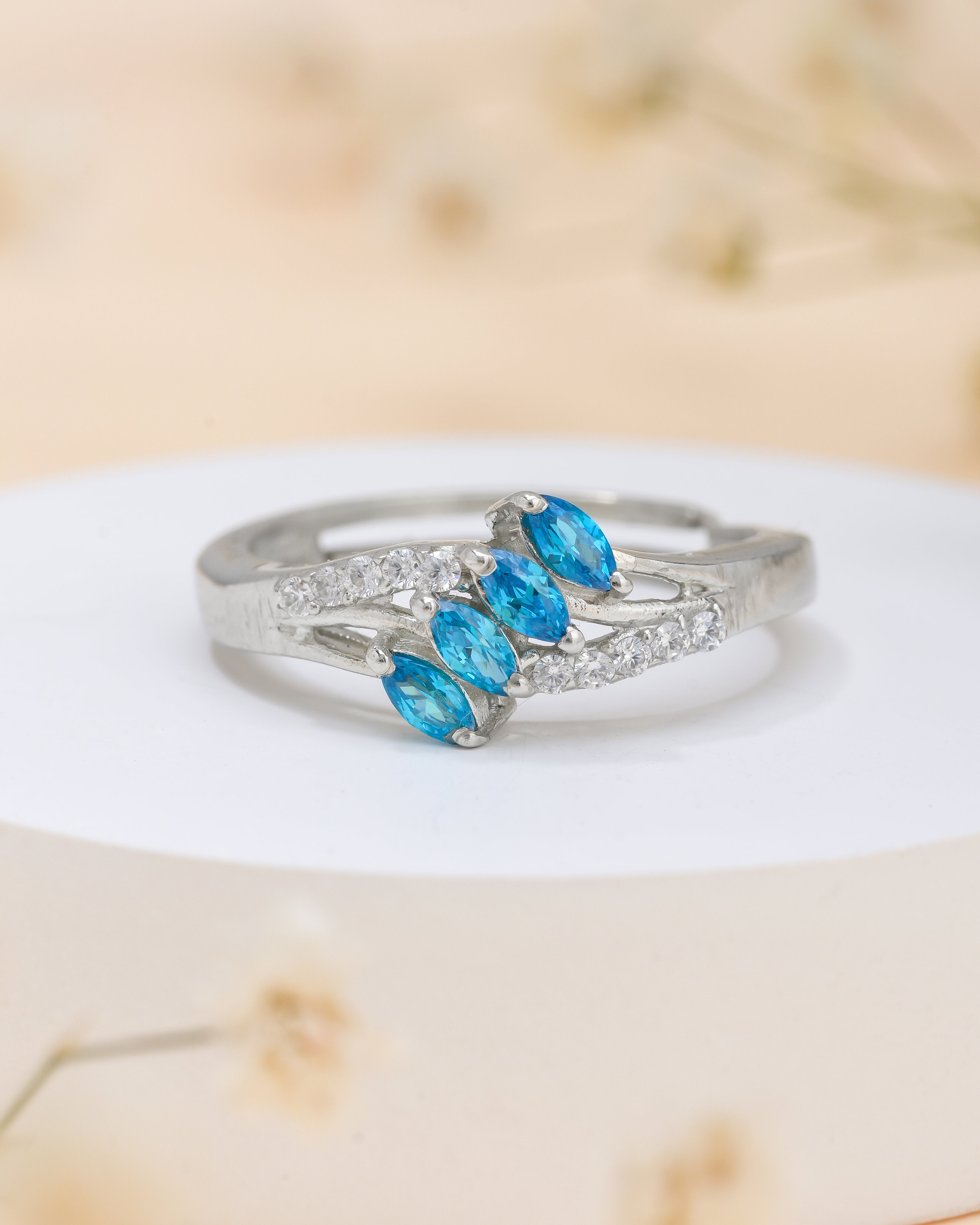 Azure Glow Silver Ring