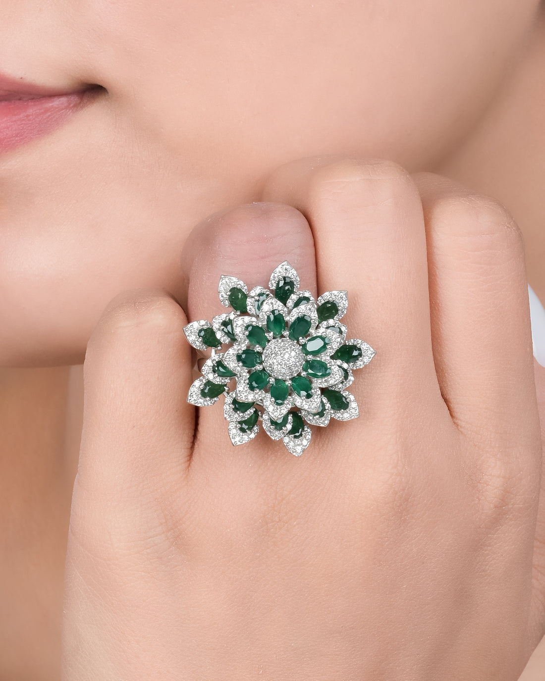 Green Enchantment Silver Ring