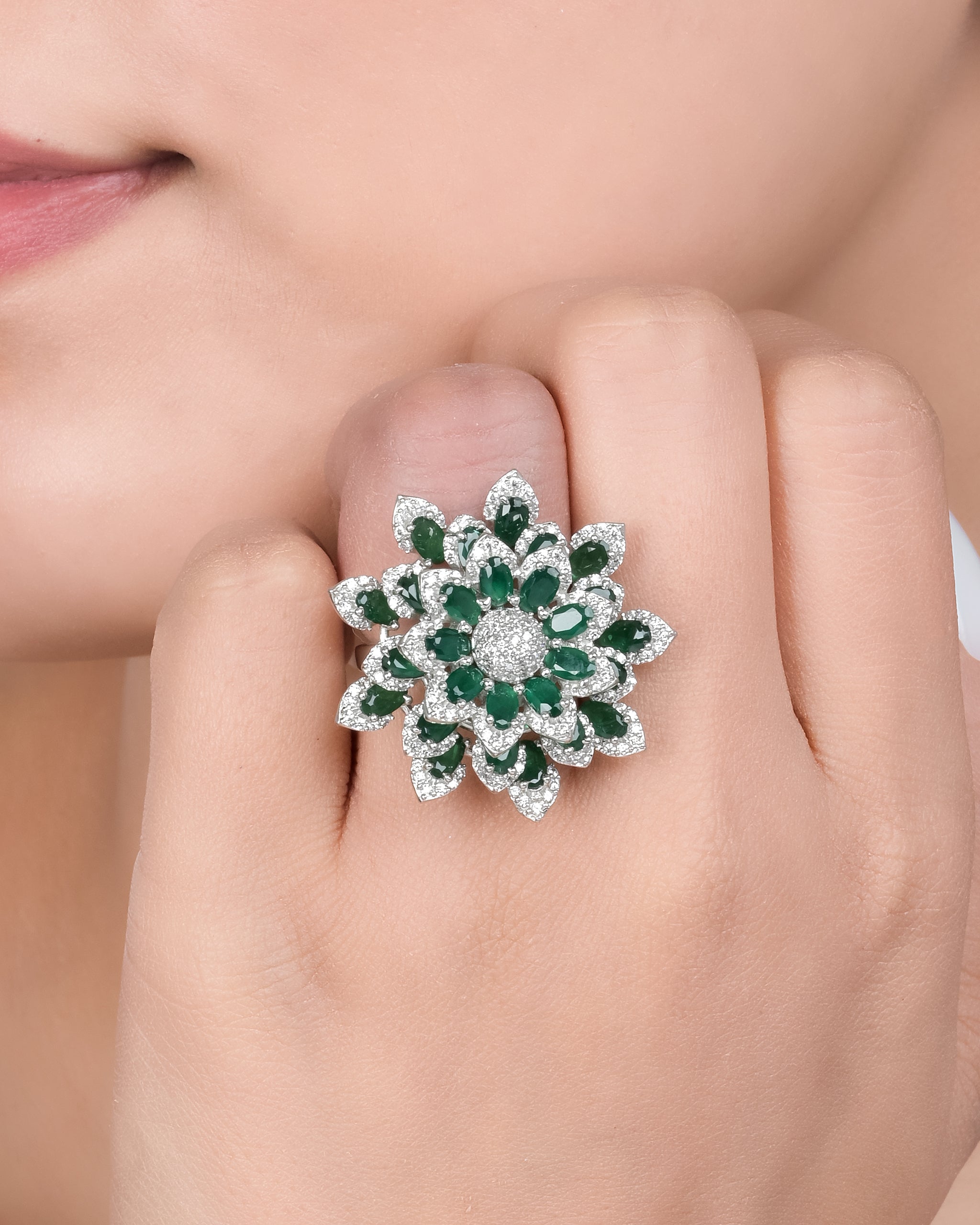 Green Enchantment Silver Ring