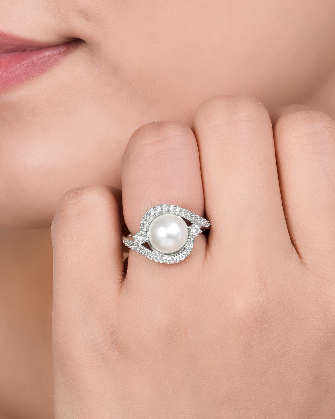 Pearl Swirl Silver Ring