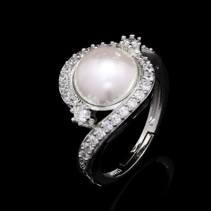 Pearl Swirl Silver Ring