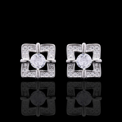 Square Frame Silver Pendant set