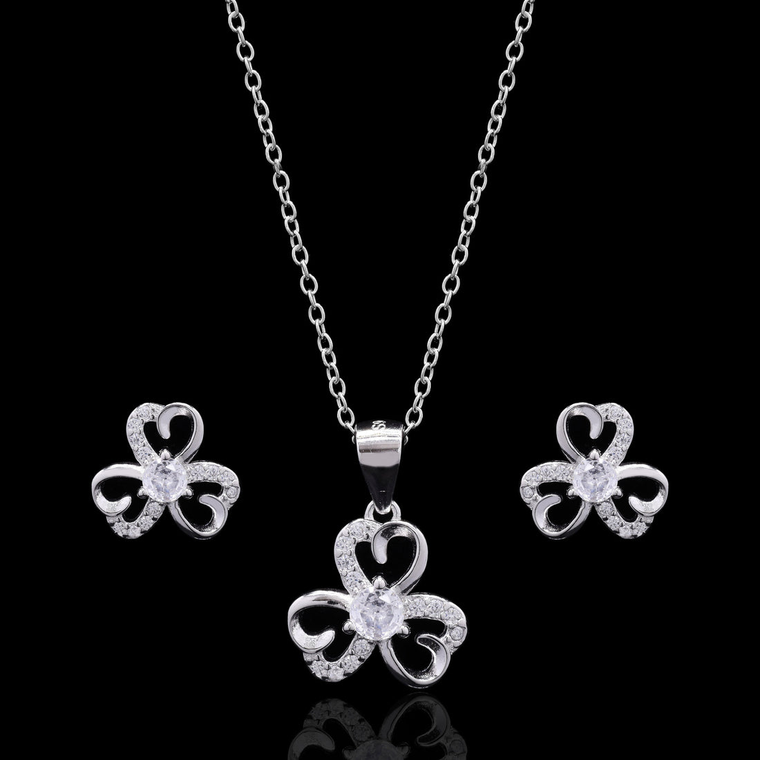 Clover Silver Pendant Set